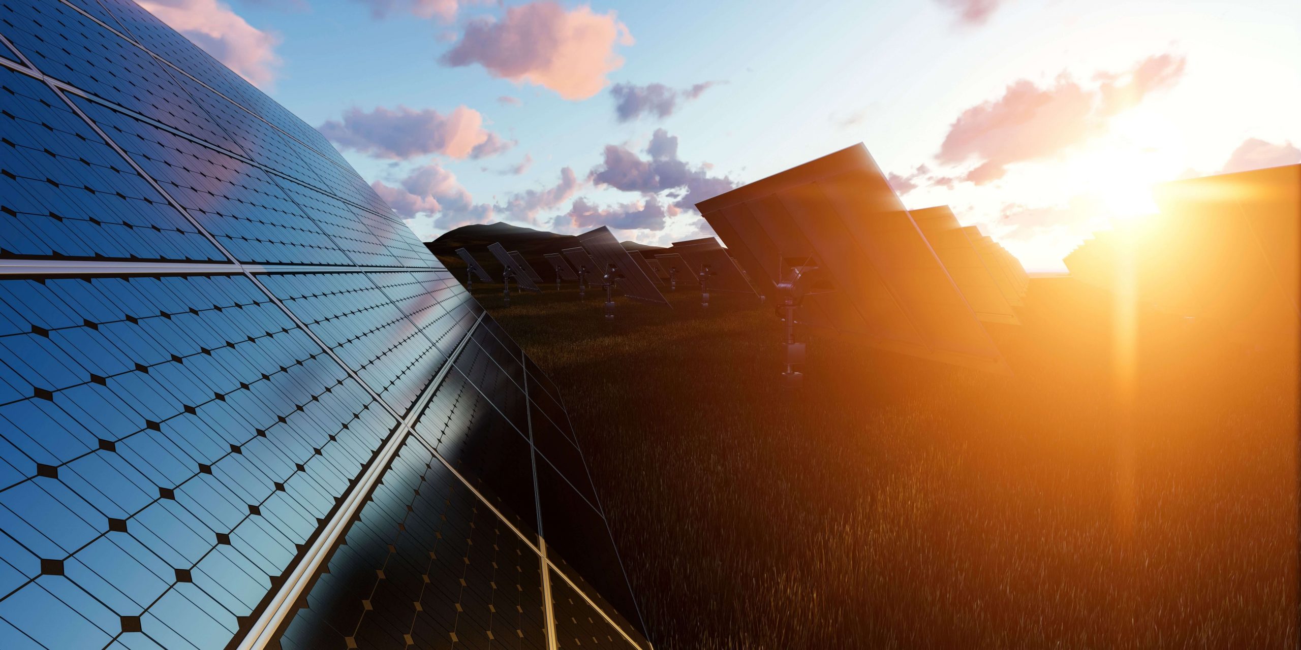 Napelemek földre telepítve