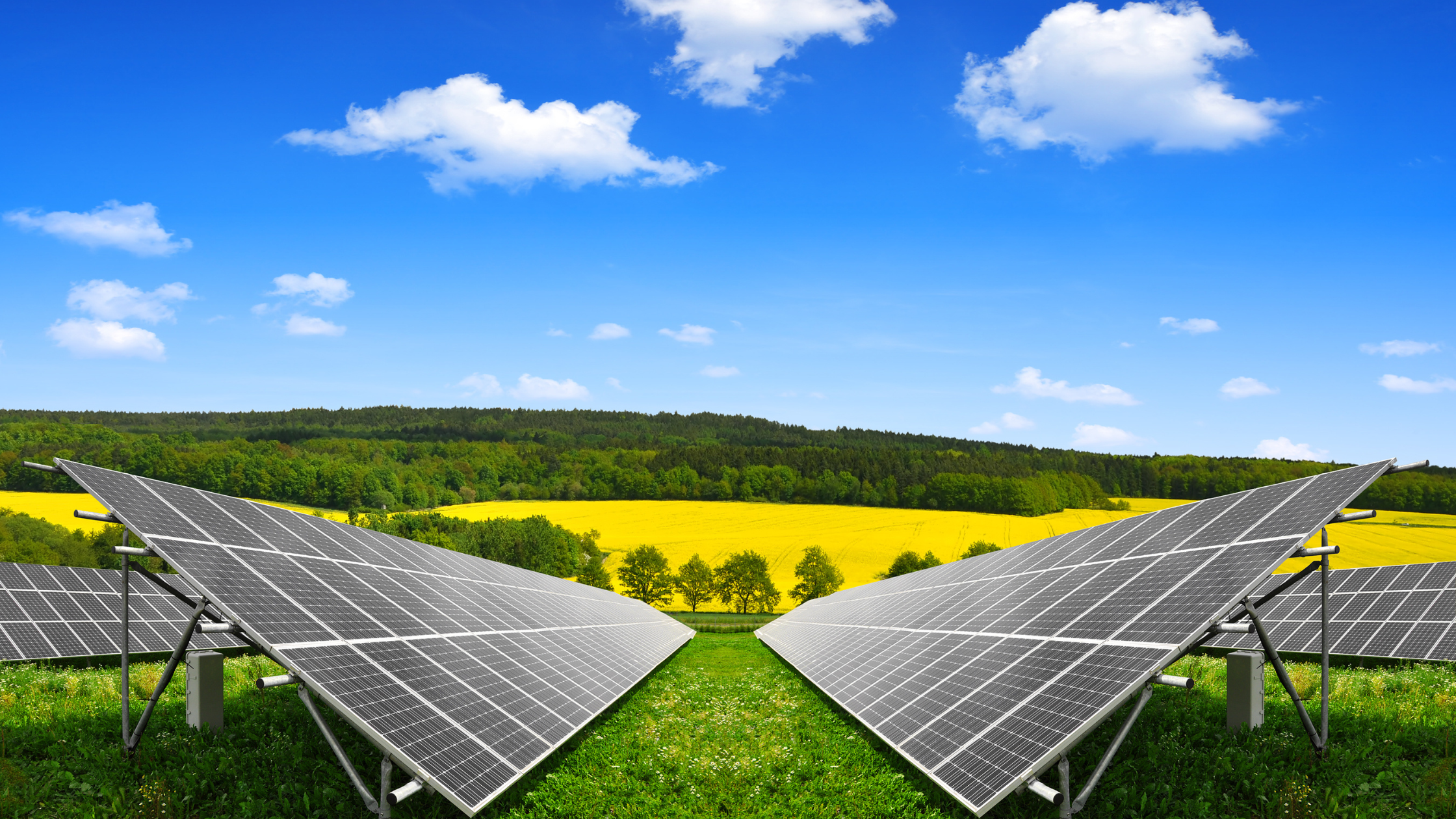 Földre telepített napelemek